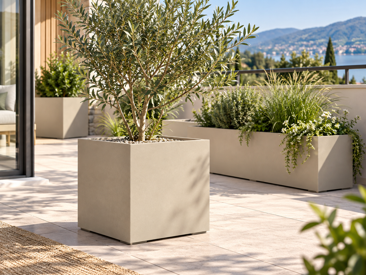 Esempio di composizione coordinata Matheria su terrazzo