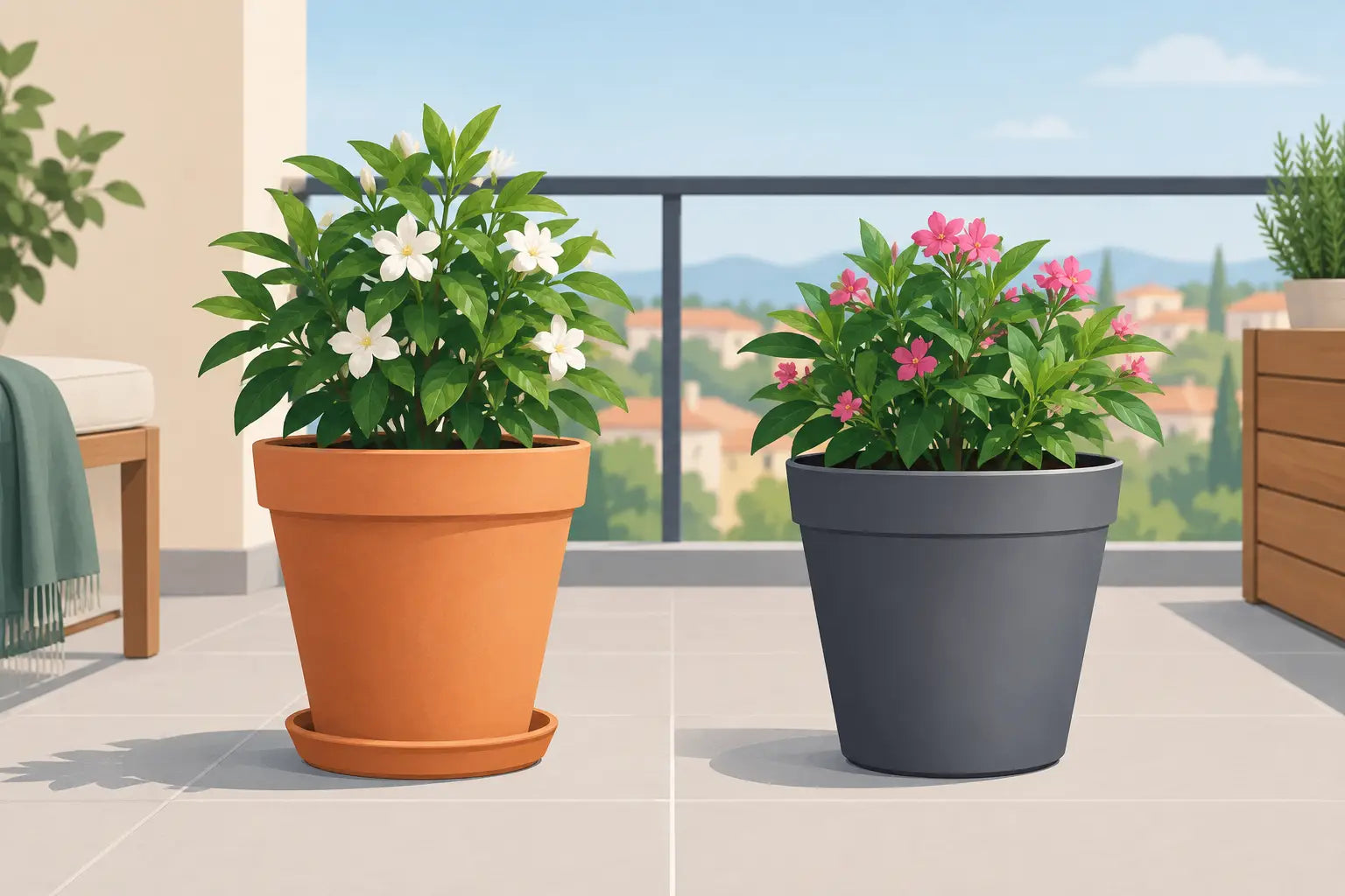 Terracotta o plastica per balcone: quale vaso?