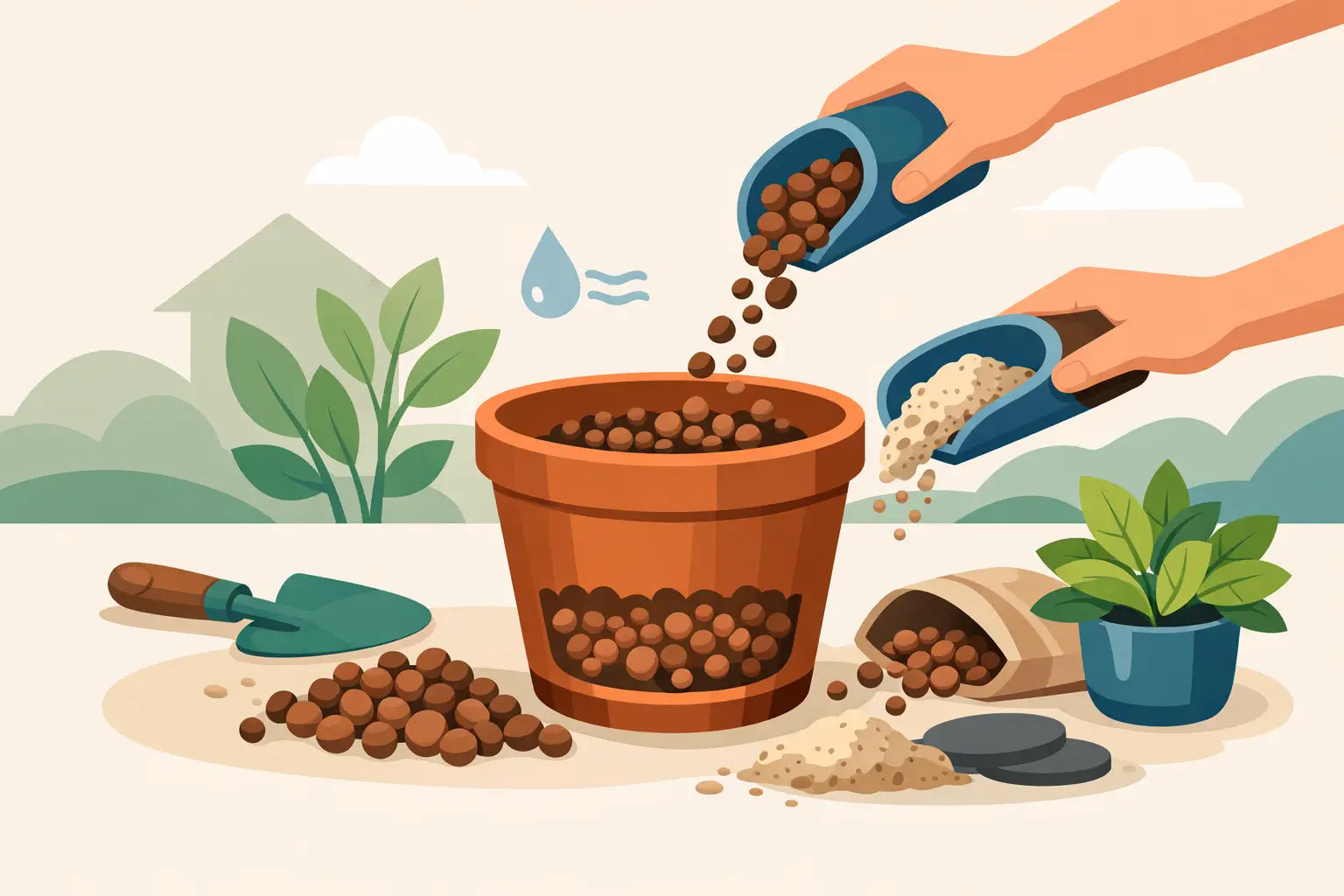 Come preparare drenaggio vaso con argilla
